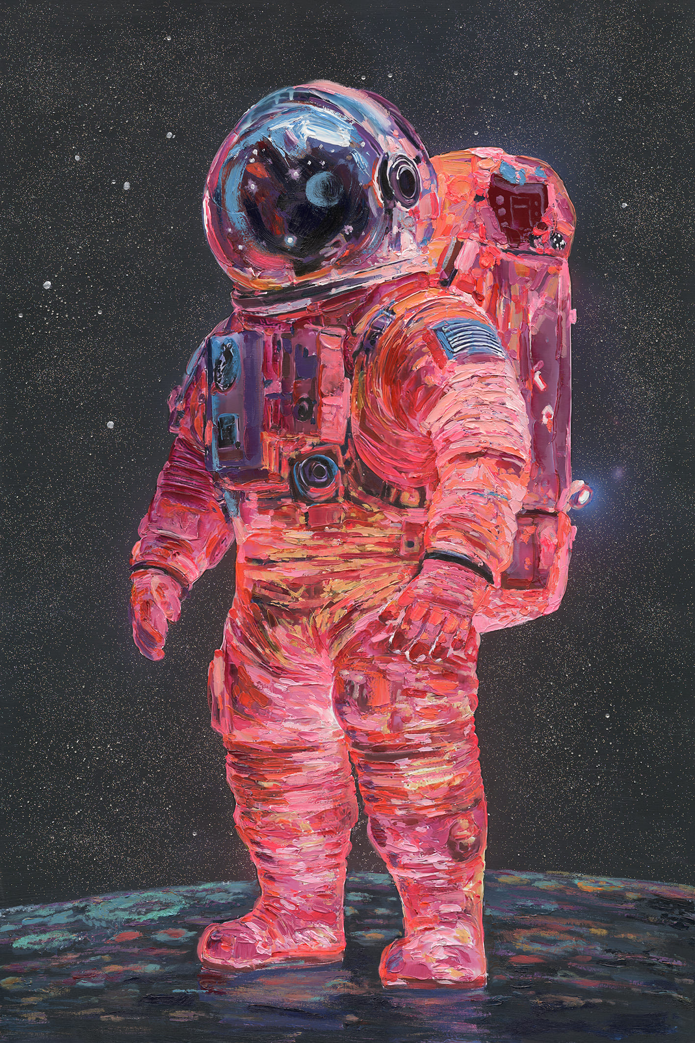 Ölbild Major Tom pink 80x120cm