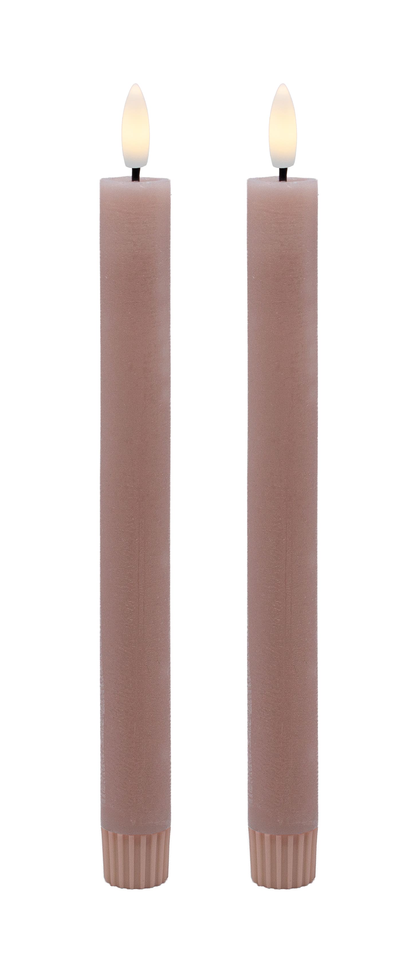 LED Stabkerzen Set rose rustic 2,2x21,5