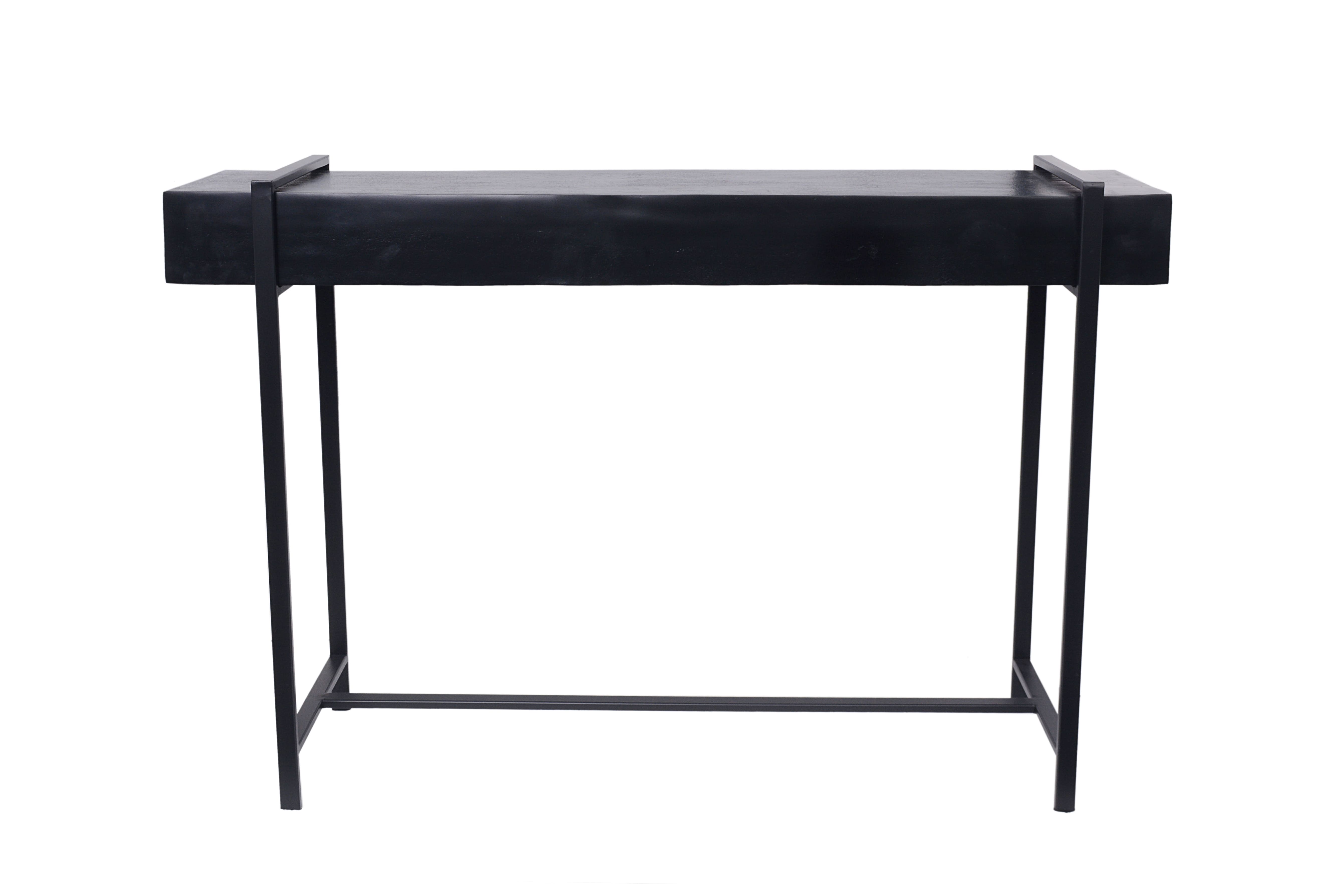Konsole Alu schwarz mit Metallgestell schwarz 120x33x80cm